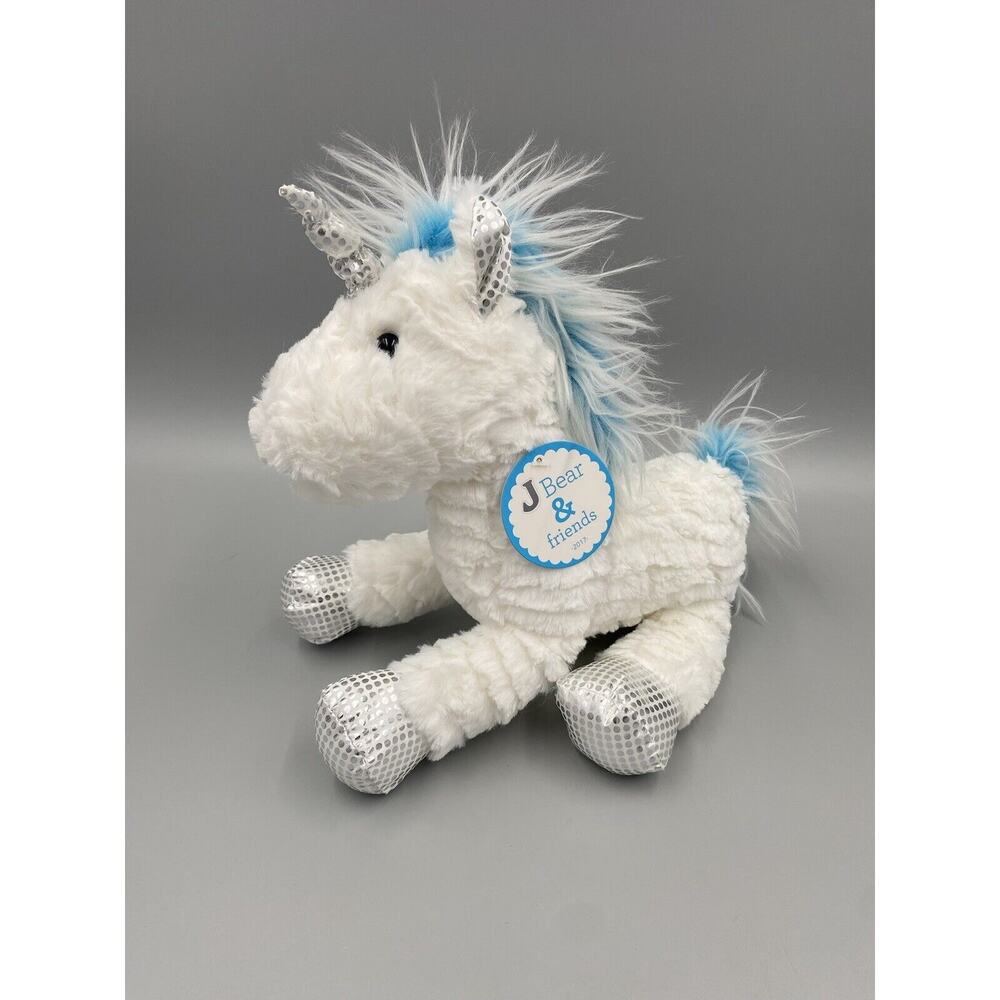 Joann JBear & Friends Unicorn Bliss White‎ Silver Plush 2017 Stuffed Animal 12”